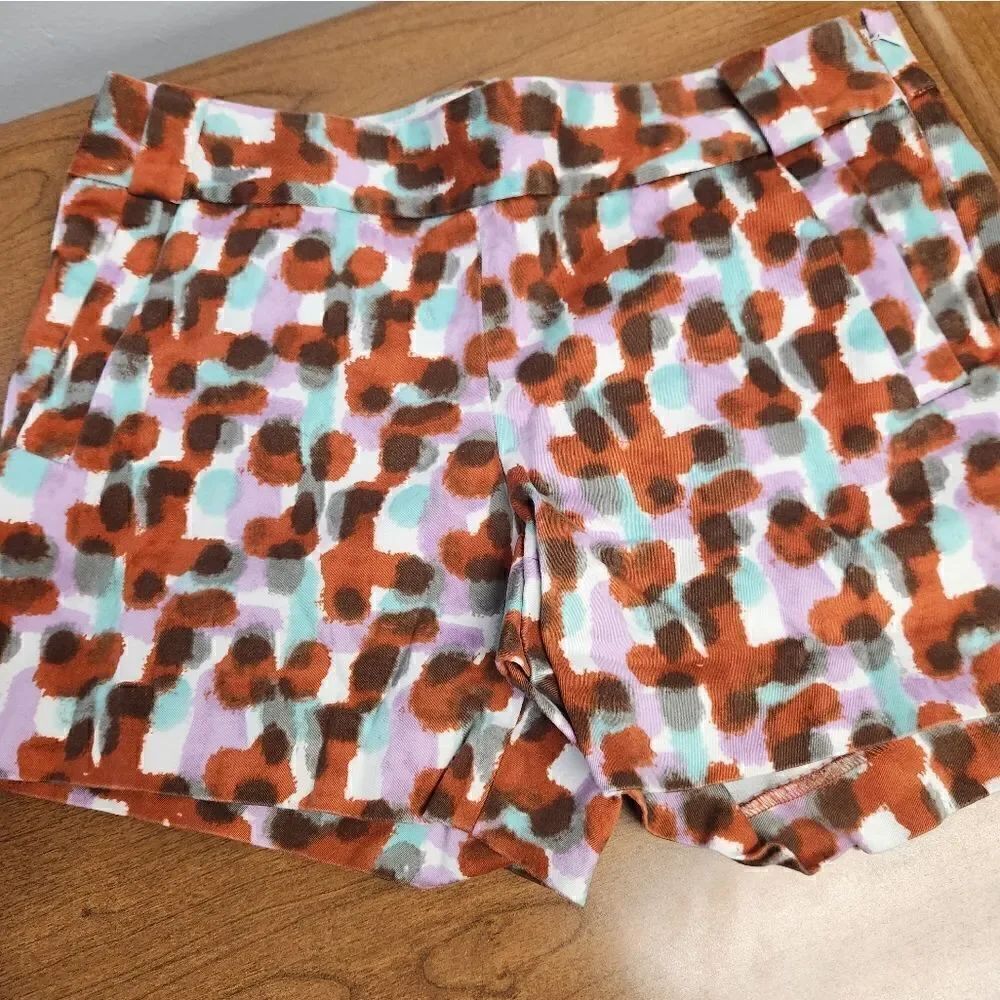 J. Crew 6 multi color shorts. white, red, purple, and green